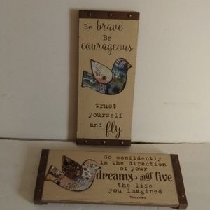 (Set of 2) Wood Wall Plaques